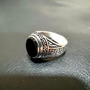 Size 12 Silver Ring w/ Black Onyx